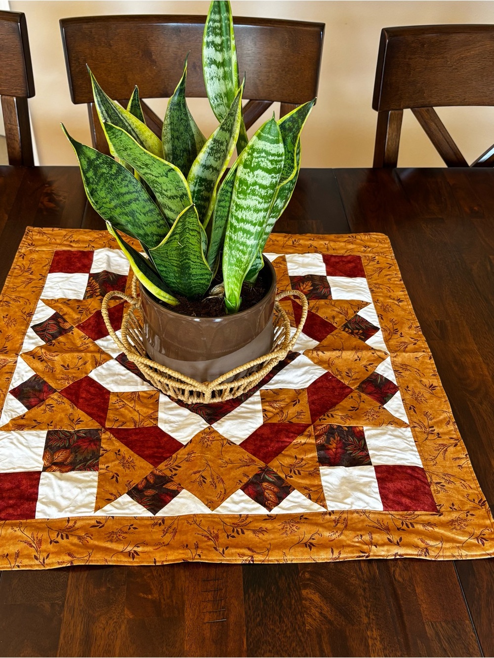 Square Quilt Table Topper fall Lap Blanket thanksgiving dining linen 2 sided
